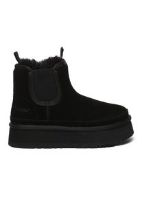 EVER AU Damen Leder Plateau Kurzstiefel Chelsea - Shoveler