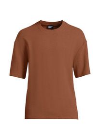LANDS' END T-Shirt mit Struktur, Herren,  Braun, Baumwolle, by Lands' End