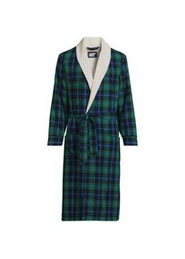 LANDS' END Flanell-Bademantel mit Teddyfutter, Herren,  Gr&uuml;n, Baumwolle, by Lands' End