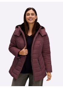 sheego Gro&szlig;e Gr&ouml;&szlig;en Steppjacke mit Teddy-Fleece innen, burgund, Gr&ouml;&szlig;e 54 - Damen