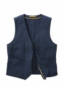 Mey & Edlich Mey & Edlich Herren Haptik-Weste Blau 100 % Leinen