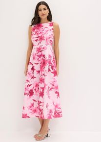 bonprix Kleid mit weitem Rock, rosa, Gr.44/46 (L), Bezauberndes Kleid mit sch&ouml;nem Druck