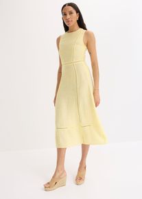 bonprix Midikleid aus softem Viskose-Mix, gelb, Gr.40, Midikleid mit Lochstickerei aus softem Viskose-Mix