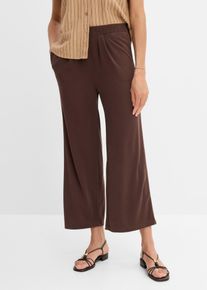 bonprix Jersey-Hose aus softem Viskose-Mix, braun, Gr.36/38 (S), Lockere Jersey-Hose aus softem Viskose-Mix mit geradem Bein und hoher Taille in 7/8-L&auml;nge, aus Viskose