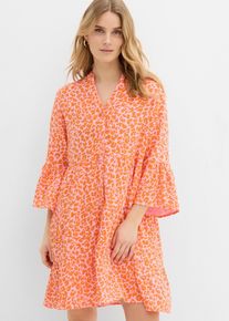 bonprix Tunika-Kleid aus luftigem Musselin, rosa, Gr.50, Kurzes Kleid aus luftigem Musselin mit Aufdruck, aus 100% Baumwolle,Musselin