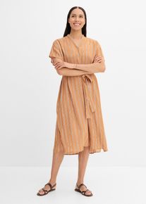 bonprix Kaftan-Kleid aus softer Viskose, beige, Gr.52, L&auml;ssiges Kaftan-Kleid mit G&uuml;rtel