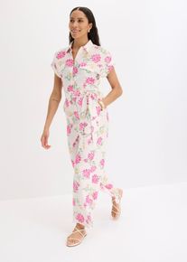 bonprix Jumpsuit aus flie&szlig;endem Viskose-Mix, rosa, Gr.38, Jumpsuit mit &uuml;berschnittenen &Auml;rmeln mit Umschlag und Knopfleiste