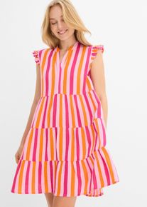 bonprix Tunika-Kleid aus luftigem Musselin, rosa, Gr.52, L&auml;ssiges Tunika-Kleid aus luftigem Musselin mit Volants, aus 100% Baumwolle,Musselin