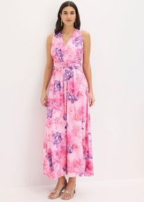 bonprix Maxikleid aus feinem Jersey mit Accessoir-Detail, rosa, Gr.44/46 (L), Modern und feminin: Maxikleid aus feinem Jersey mit Drapierung und Accessoir mit Strasssteinverzierung