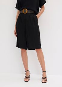 bonprix Bermuda aus softem Viskose-Mix, schwarz, Gr.54, Bermuda mit G&uuml;rtel aus softem Viskose-Mix