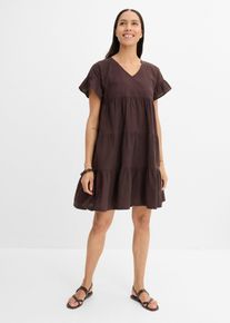 bonprix Kleid aus reiner Baumwolle, braun, Gr.36, Tunika-Kleid aus reiner Baumwolle, 100% Baumwolle