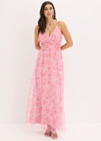 bonprix Maxikleid aus zartem T&uuml;ll mit Drapierung, wei&szlig;, Gr.54, Romantisch und feminin: Maxikleid aus zartem T&uuml;ll mit gekr&auml;useltem Taillen-Einsatz
