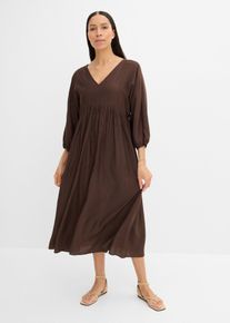 bonprix Maxikleid aus softem Viskose-Mix, braun, Gr.36, Maxikleid mit tiefem V-Ausschnitt aus softem Viskose-Mix