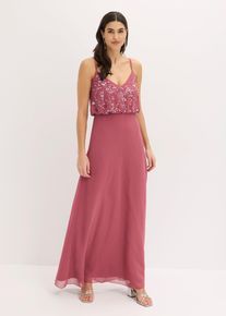 bonprix Abendkleid mit Paillettenstickerei, pink, Gr.36, Modern und feminin: Tr&auml;gerkleid aus feinem Chiffon mit Paillettenstickerei im Oberteil und verstellbaren Tr&auml;gern