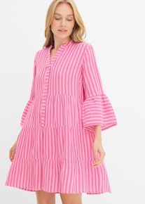 bonprix Tunika-Kleid aus luftigem Musselin, rosa, Gr.40, Kurzes Kleid aus luftigem Musselin mit Streifen, aus 100% Baumwolle,Musselin