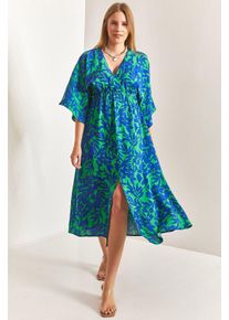 Floral V-Ausschnitt Maxikleid mit Schleife
