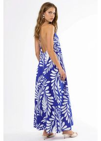 Gemustertes Neckholder-Maxikleid