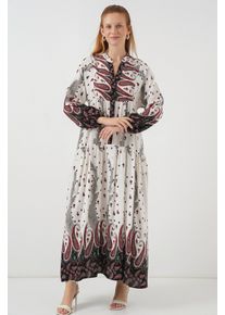 Gemustertes V-Ausschnitt Maxikleid