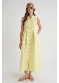 Knapper-Tippet-Kragen Maxikleid