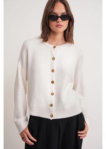 Knopfrippstrickjacke