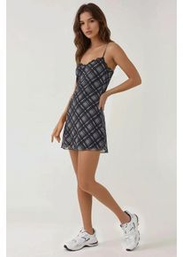 Bedrucktes Skater-Minikleid mit Spitzenverzierungen