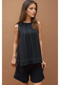 Stitch-Detail Relaxed-Fit Ko-Ord Set