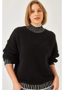 Musterierter Rollkragenpullover im lockeren Schnitt