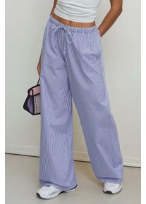 Elastischer Taillenbund gestreifte Baumwoll-Lounge-Hosen