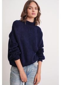 Lockerer Passform Rundhals Dickstrickpullover