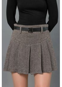 Hoch taillierte, gef&auml;ltelte Mini-Shorts
