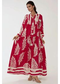 Bedrucktes Maxi-Kleid aus Viskose mit langen &Auml;rmeln
