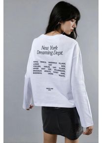 L&auml;ssiges Langarmshirt mit Rundhalsausschnitt und R&uuml;ckendruck