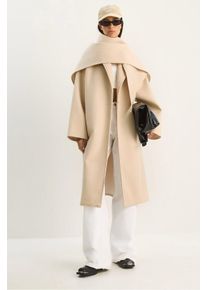 Oversized Schal-Kragen Knopfmantel