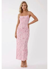 Maxikleid mit quadratischem Ausschnitt und Print
