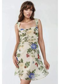 Punkte-Muster &auml;rmelloses Mini-T&uuml;llkleid mit Quadrat-Ausschnitt