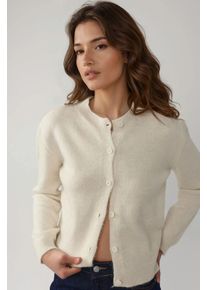 Crew-Neck Strickjacke mit weichem Griff