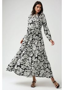 Bedrucktes Maxikleid mit Hemdkragen