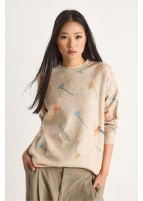 Musterstrickpullover mit Rundhalsausschnitt