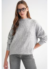 Rippstrickpullover mit Haargflechtmuster