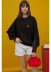 Bestickter Baumwollpullover