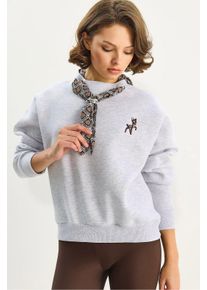 Bestickter Rundhalsausschnitt Sweatshirt