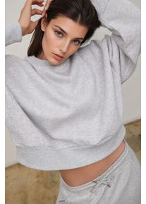 L&auml;ssiger Schnitt Crewneck Strickpullover mit erhabenem Muster