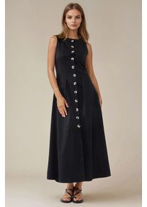 &Auml;rmelloses A-Linien-Maxi-Kleid mit Knopfdetails