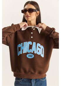 &Uuml;bergro&szlig;er bedruckter Pullover