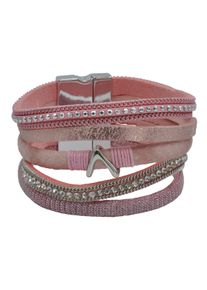 Steuer Modeschmuck Armband Velour ros&eacute; 5-reihig