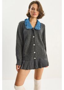 Strickcardigan mit Kragendetail