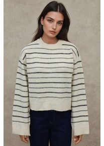 Gestreifter Rundhalsausschnitt Soft Touch Pullover