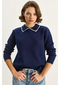 Strickpullover mit Hemdkragen