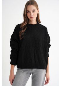 Rippstrickpullover mit Haarkreuzmuster