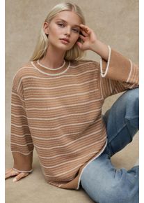 Gestreifter Rundhalsausschnitt-Pullover
